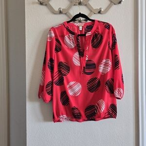 Dana Buchman Red Blouse Sz Large